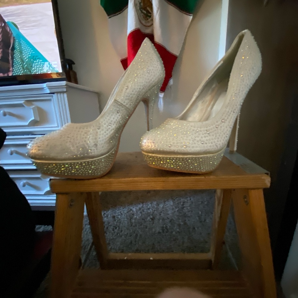 Jeweled high heels